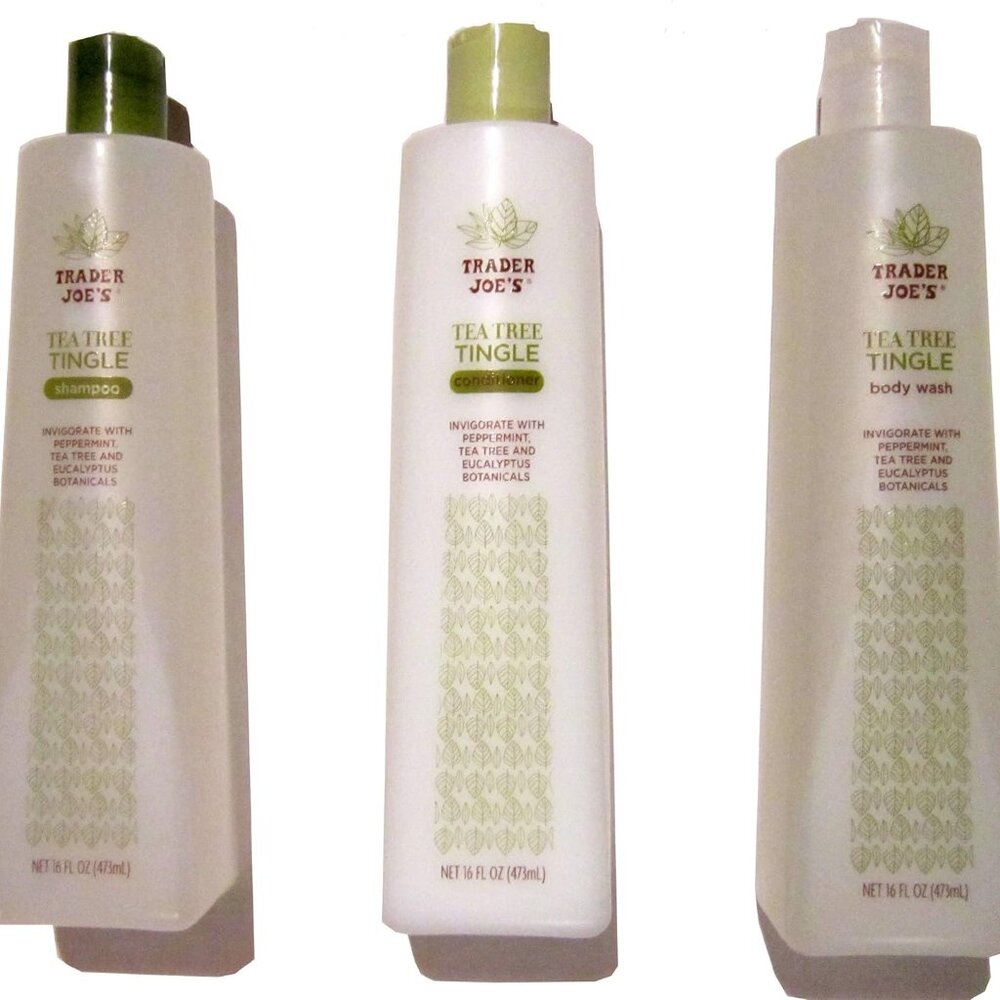 trader joes Tea Tree Tingle  Bundle - Shampoo, Conditioner, Body Wash